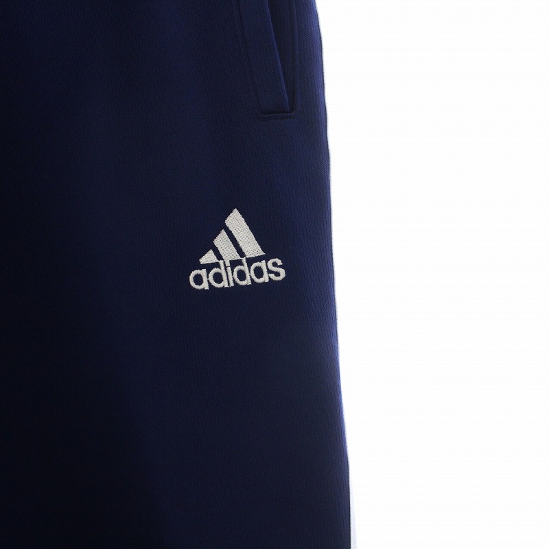 adidas　トラックパンツ　ネイビー　スリーライン　ロゴ　刺繡　ポリエステル アディダス adidas デサント製 3ライン トラックパンツ ジャージ