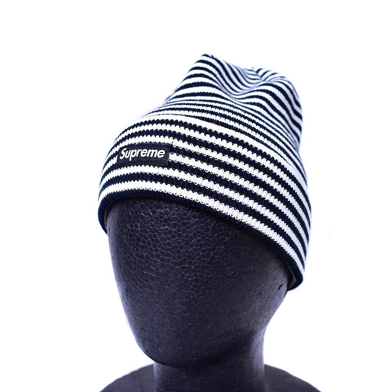未使用品 シュプリーム SUPREME Striped Beanie ボックスロゴ ニット帽 