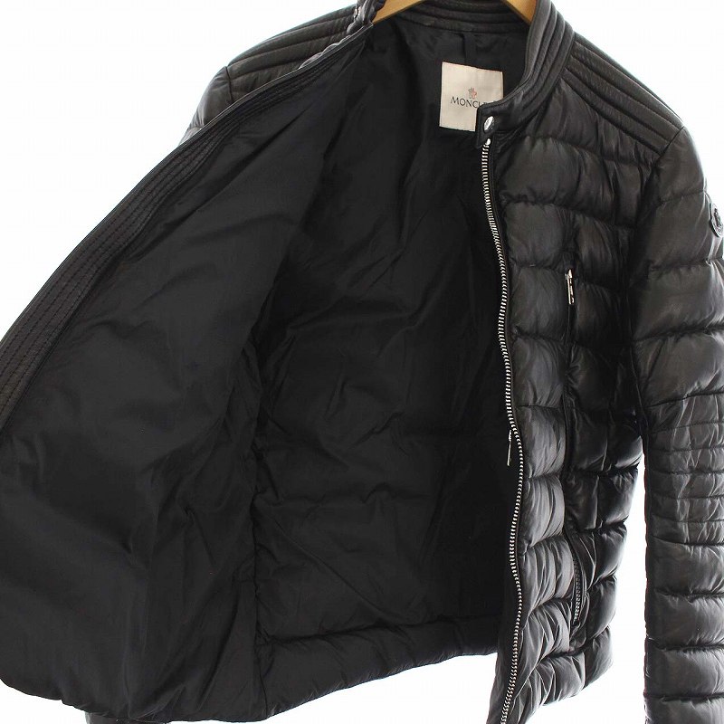 モンクレール MONCLER AMIOT オールレザーダウンジャケット ライダース 