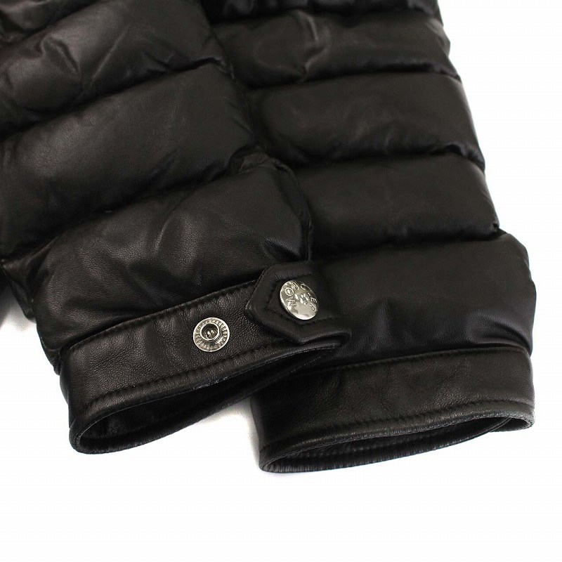 MONCLER AMIOT ライダース ダウンジャケット ブラック サイズ5 Black Amiot Down Biker Jacket - Short Down Jackets for Men