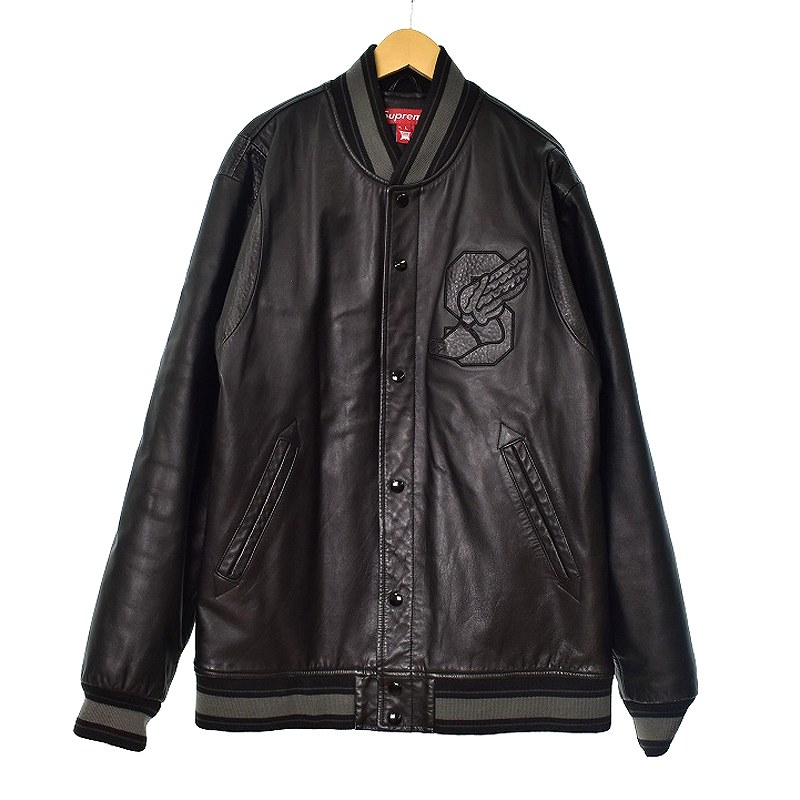 シュプリーム SUPREME 05AW Wing Foot Leather Varsity Jacket オール  