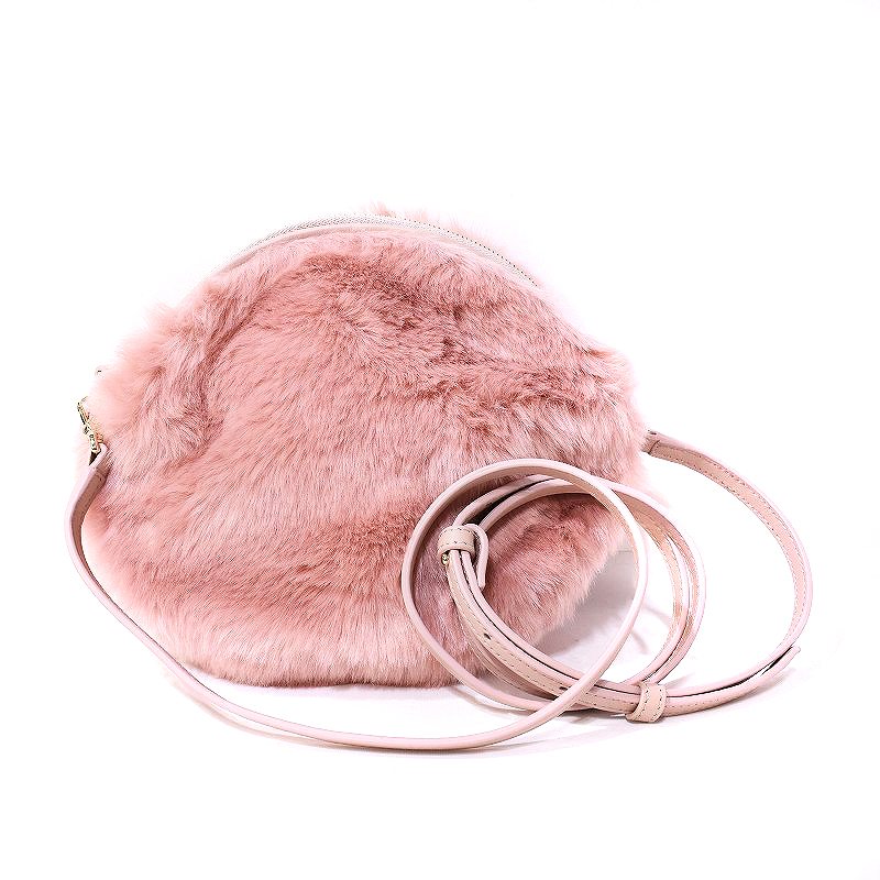 フルラ FURLA ショルダーバッグ ポシェット ポーチ ファー ピンク 