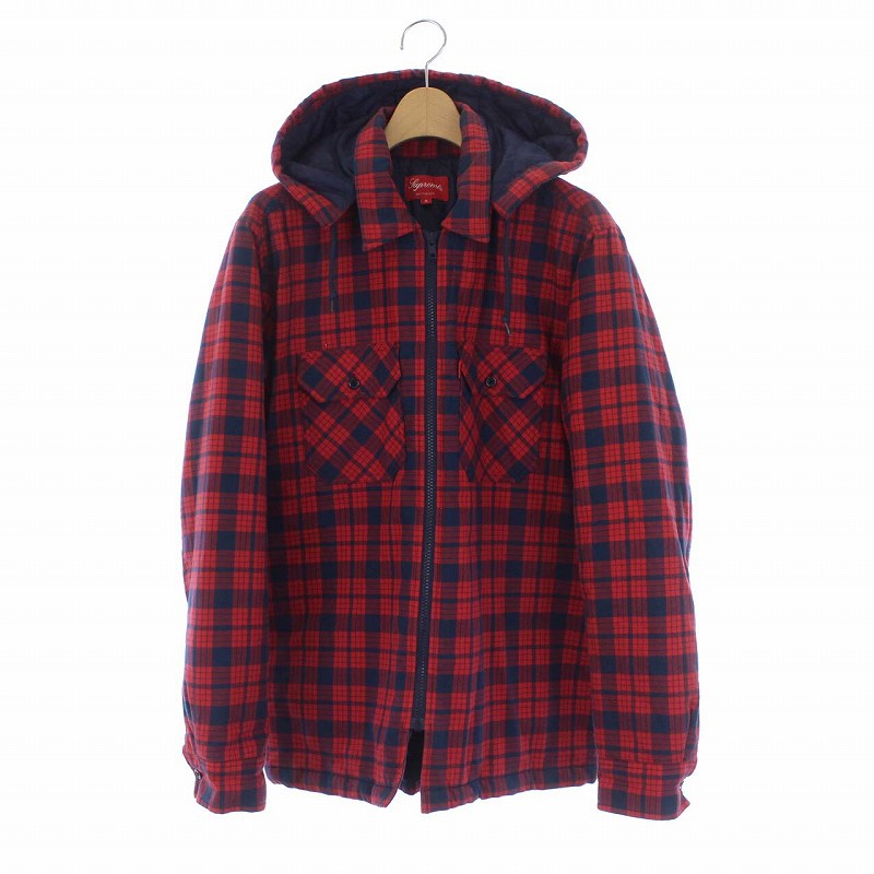 シュプリーム SUPREME 14AW Quilted Zip Flannel Shirt フランネル 