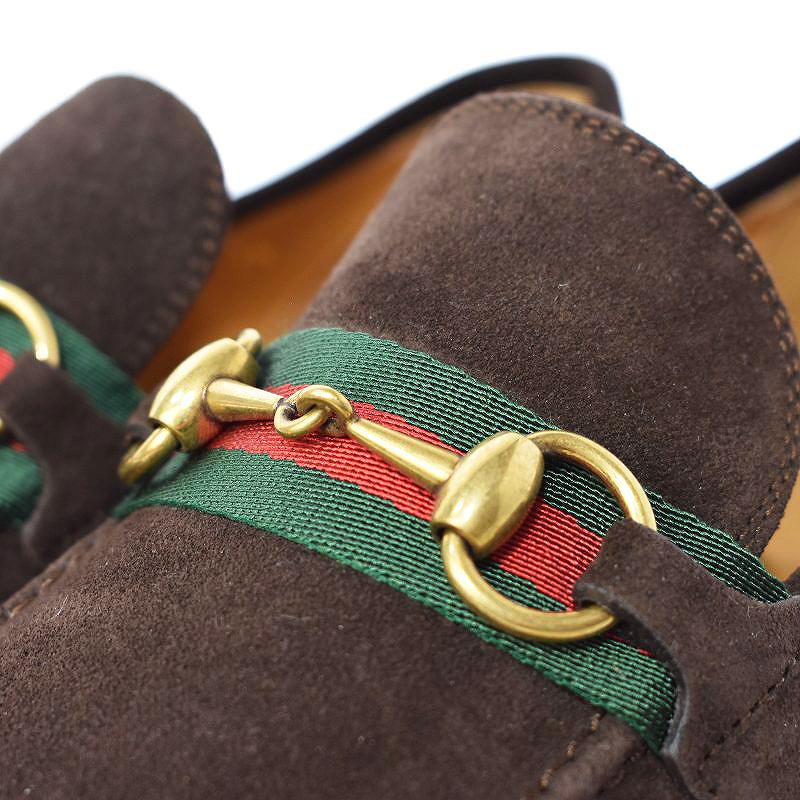 GUCCI　グッチ　スクエアトゥスエードローファー　シェリーライン　ホースビット GUCCI(グッチ) シェリーライン ホースビットビットローファー