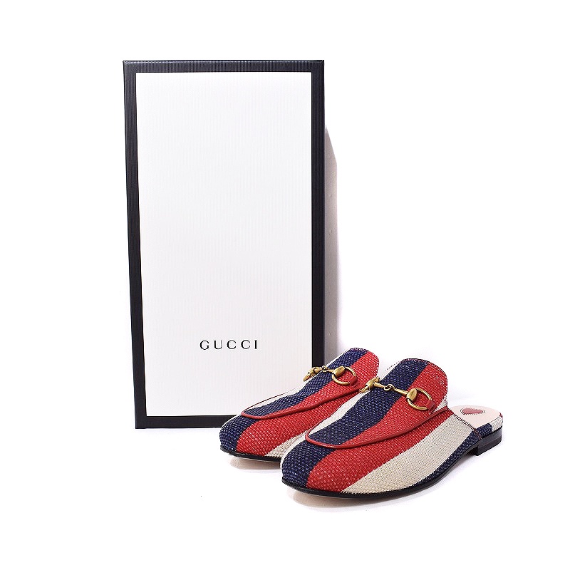 グッチ GUCCI プリンスタウン ホースビット ミュール サンダル 