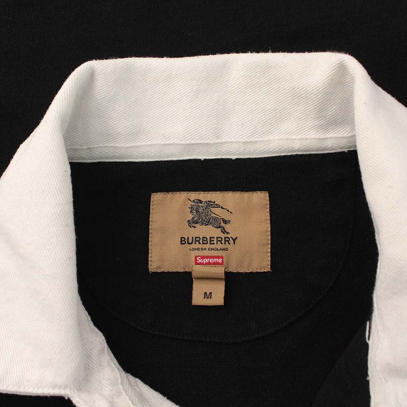 シュプリーム SUPREME Burberry Rugby ポロシャツ 長袖 刺繍 ボックス 