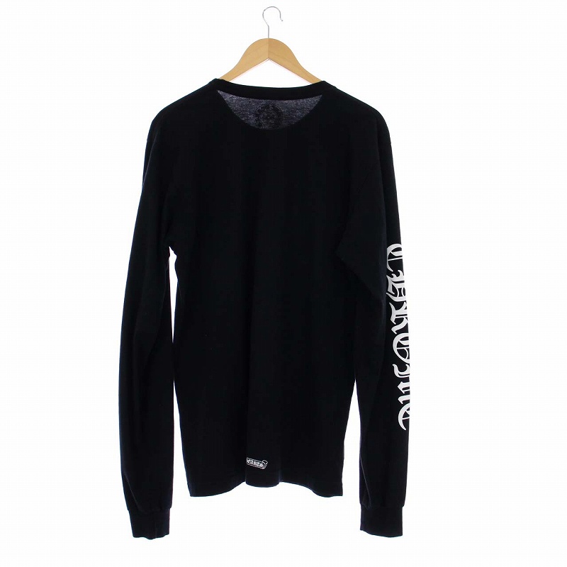 CHROME HEARTS 長袖カットソー ロンT ブラック クロムハーツ CHROME HEARTS 長袖 Tシャツ ロンT カットソー 胸