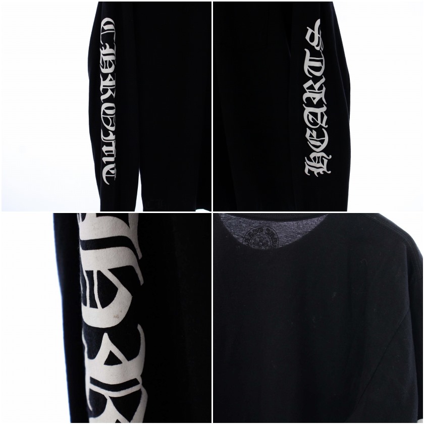CHROME HEARTS ネックロゴ　ロンT Tシャツ　クロムハーツ　L CHROME HEARTS / クロムハーツ ネック ロゴ ロンT メンズ 長袖