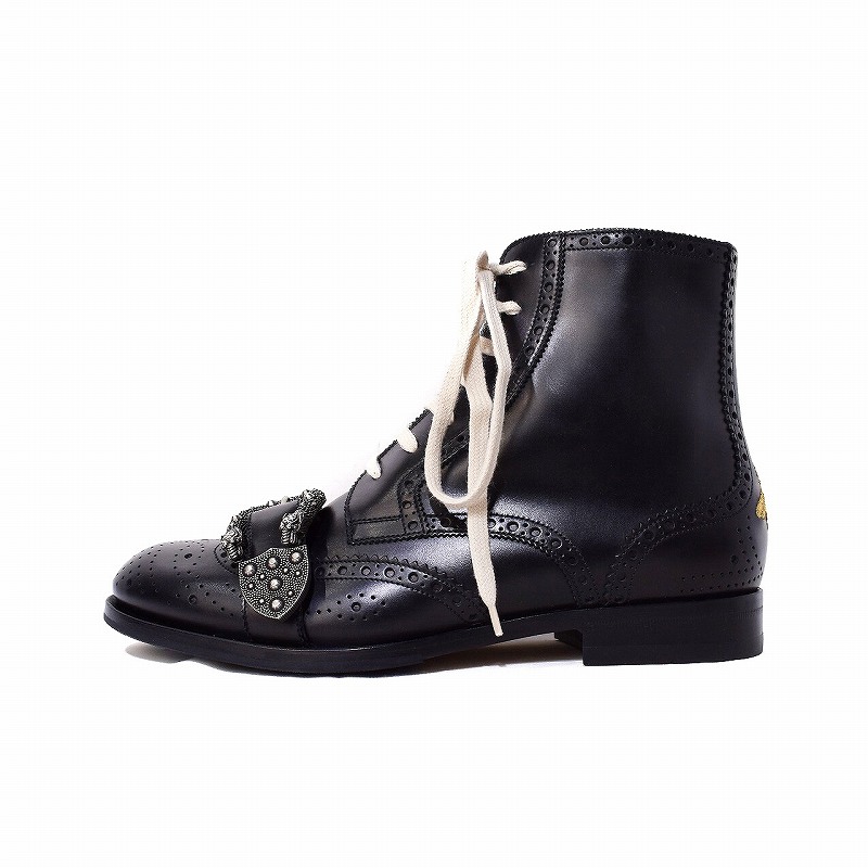 未使用品 グッチ GUCCI 18SS ブーツ ブローグブーツ ウイングチップ 