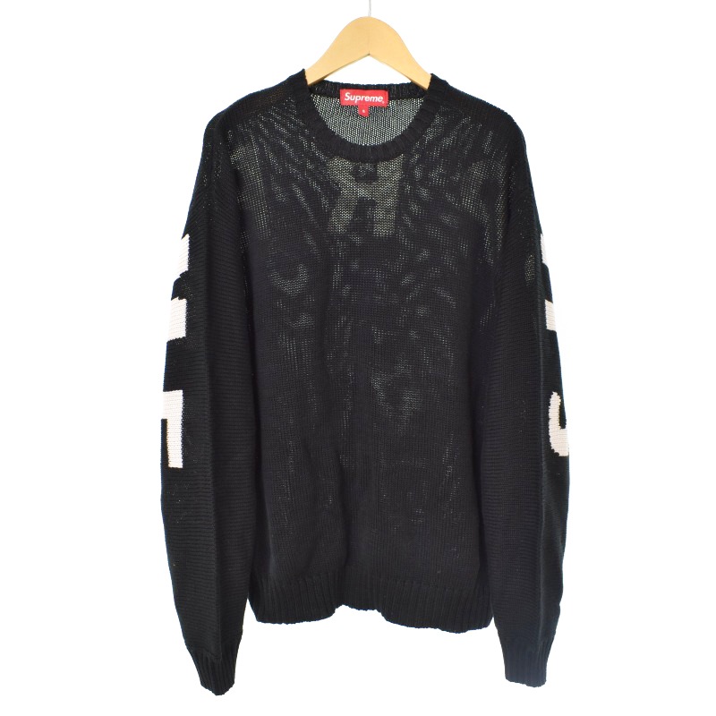 シュプリーム 20ss バックロゴ クルーネック 長袖 ニット セーター