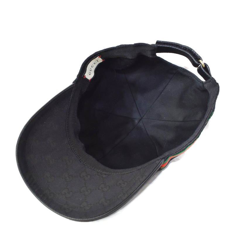 GUCCI GGキャンバス キャップ 帽子 シェリー ブラック XL グッチ