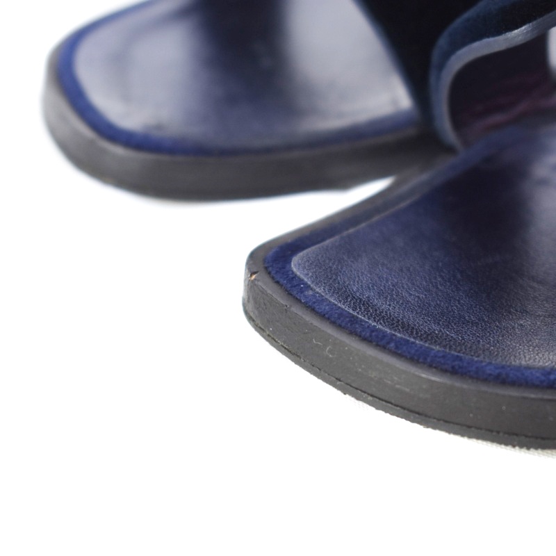 エルメス HERMES オラン サンダル ミュール フラット ファー レザー 38  