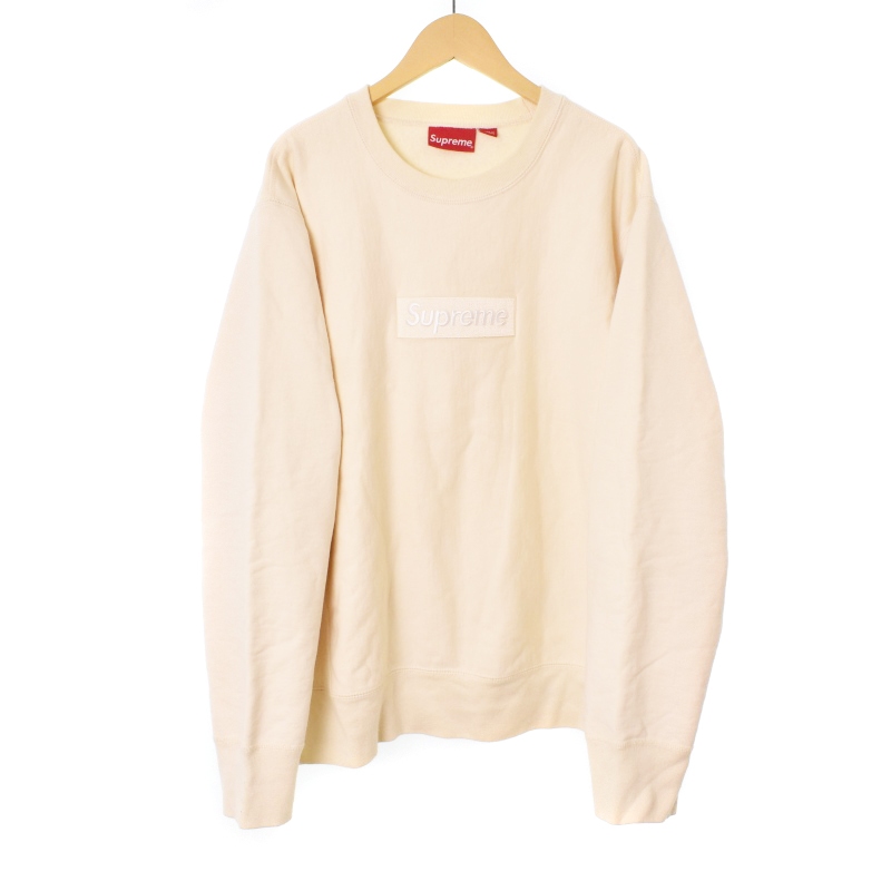 シュプリーム SUPREME 18AW Box Logo Crewneck Natural スウェット  