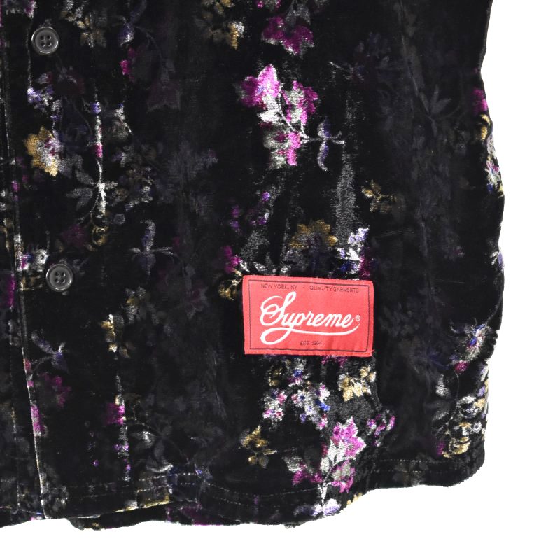 シュプリーム SUPREME 19AW Floral Velour Baseball Jersey フローラル 