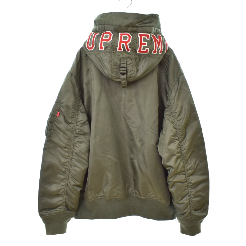 シュプリーム SUPREME 21FW Hooded MA-1 Olive フライトジャケット 