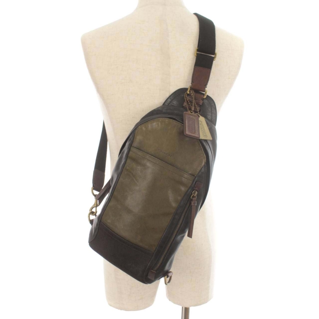 コーチ COACH ブリーカーレザーカラーブロックスリングバッグ ボディ  