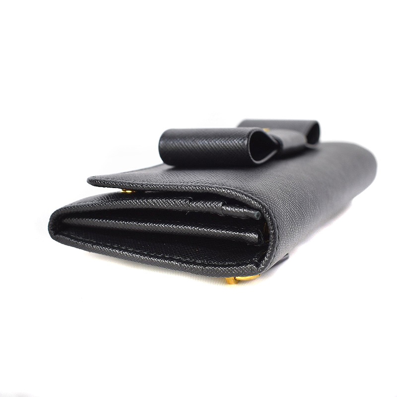 プラダ PRADA SAFFIANO FIOCCO NERO 長財布 サフィアーノ フィオッコ 