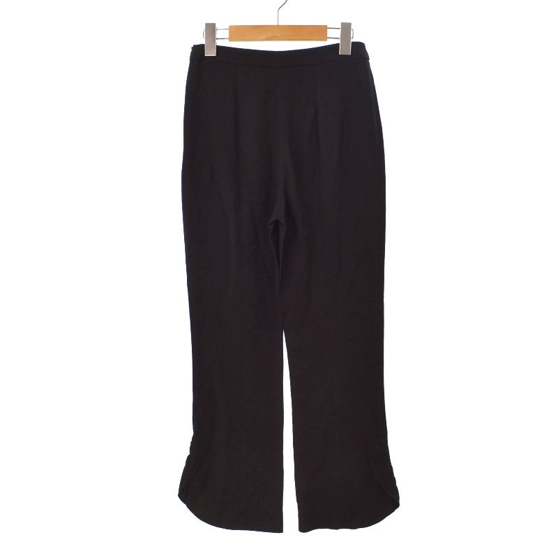 プラダ PRADA 19SS パンツ スラックス フレア 裾フリル 36 黒 ブラック 
