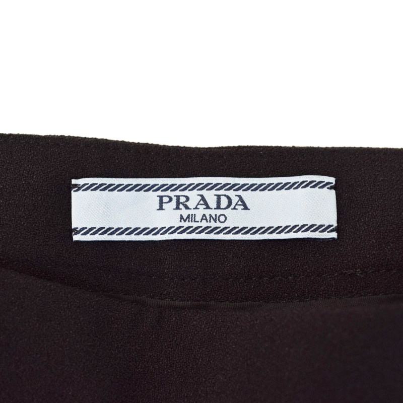 プラダ PRADA 19SS パンツ スラックス フレア 裾フリル 36 黒