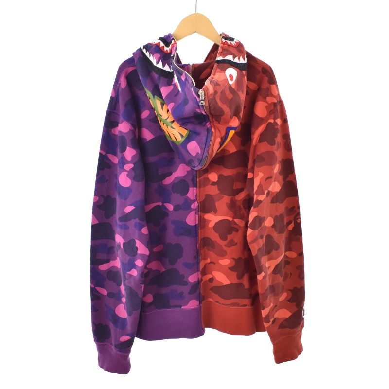 アベイシングエイプ A BATHING APE SEPARATE SHARK FULL ZIP HOODIE  
