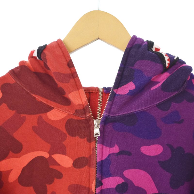 アベイシングエイプ A BATHING APE SEPARATE SHARK FULL ZIP HOODIE  