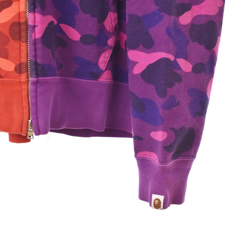 A BATHING APE アベイシングエイプ　シャークパーカー　赤　紫 アベイシングエイプ A BATHING APE SHARK FULL ZIP HOODIE