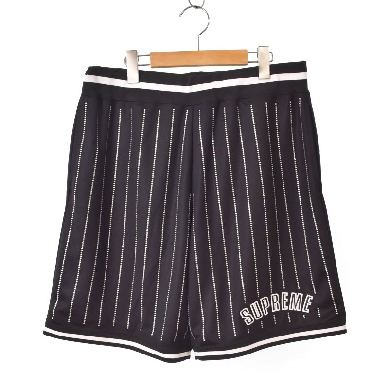 シュプリーム SUPREME Rhinestone Stripe Basketball Short ライン 