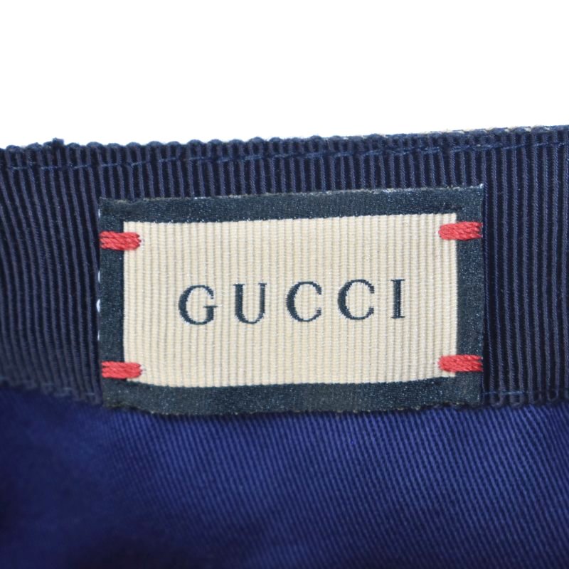 グッチ GUCCI キャップ GGキャンバス シェリーライン 帽子 M 茶 