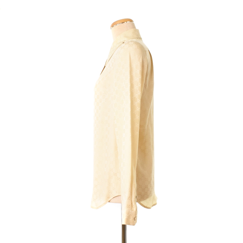 最高級★GUCCI★GGシルククレープ シャツ★シルク★モノグラム★ GGシルククレープ シャツ ・ブラック | GUCCI公式