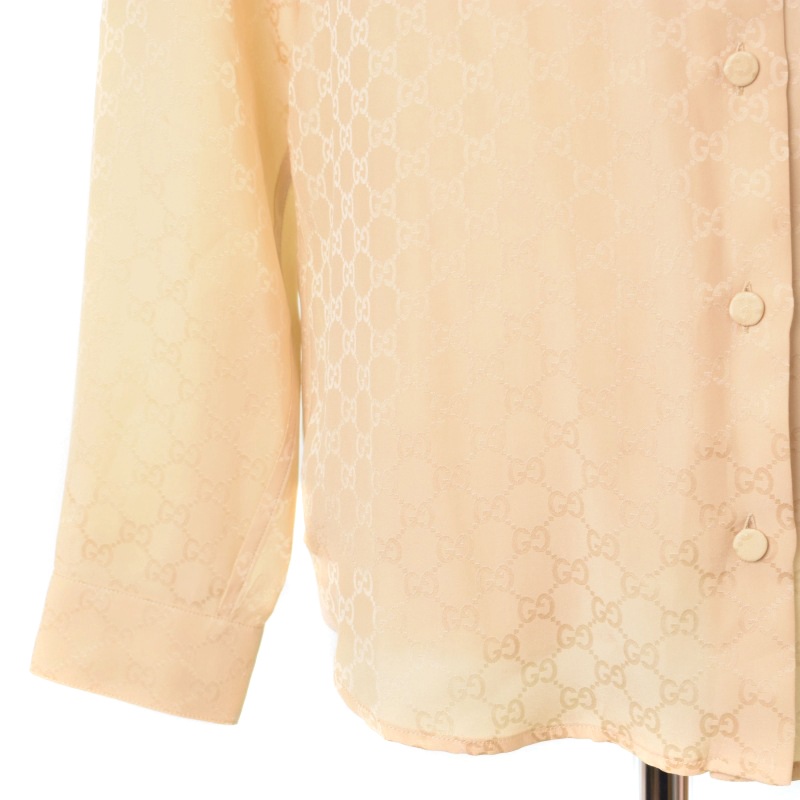最高級★GUCCI★GGシルククレープ シャツ★シルク★モノグラム★ GGシルククレープ シャツ ・ブラック | GUCCI公式