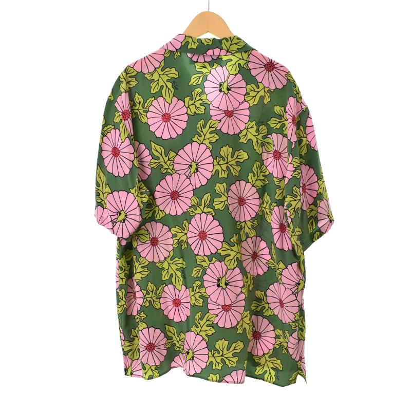 グッチ GUCCI オープンカラー シャツ アロハシャツ 半袖 開襟 花柄 48 