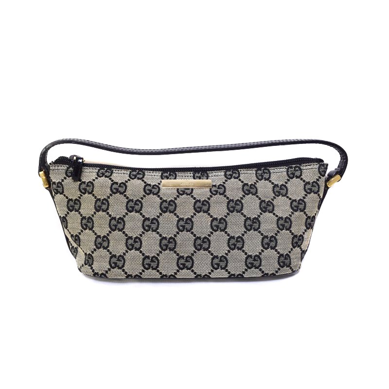 グッチ GUCCI アクセサリーポーチ ハンドバッグ GGキャンバス 黒  