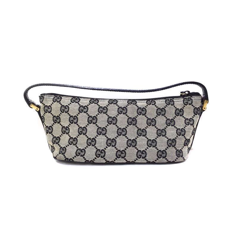 グッチ GUCCI アクセサリーポーチ ハンドバッグ GGキャンバス 黒  