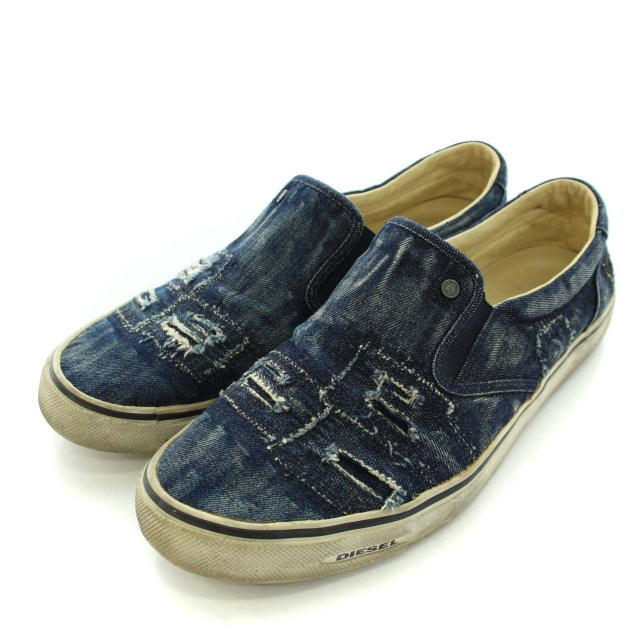 ディーゼル DIESEL スリッポン デニム ダメージ加工 靴 シューズ US10 