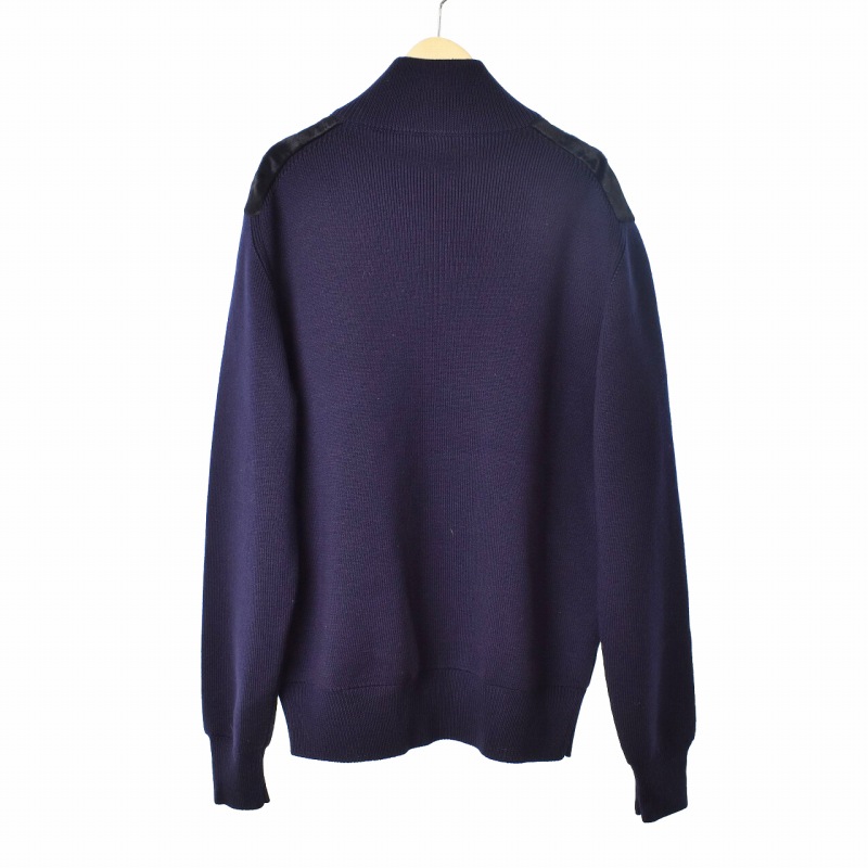 未使用品 プラダ PRADA ハラコ ジャケット ブルゾン 切替ニット 52 黒 