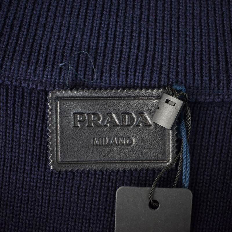 未使用品 プラダ PRADA ハラコ ジャケット ブルゾン 切替ニット 52 黒 