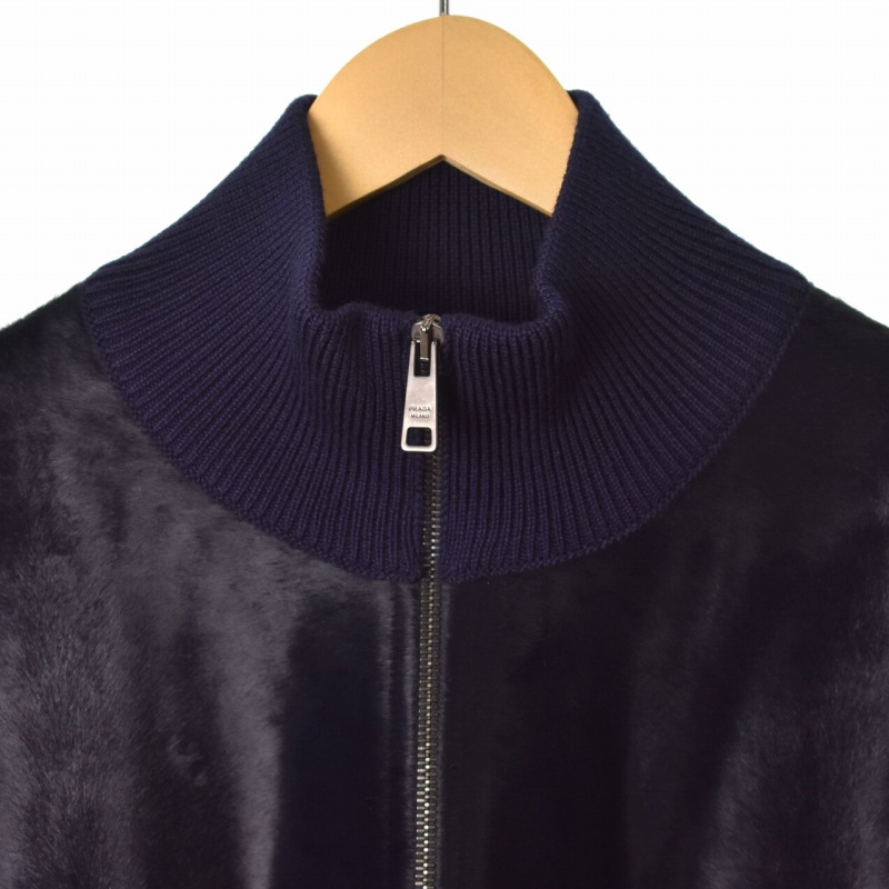 PRADA ハラコ ジャケット ブルゾン 切替ニット 2014AW PRADA ハラコ ジャケット ブルゾン 切替ニット 2014AW