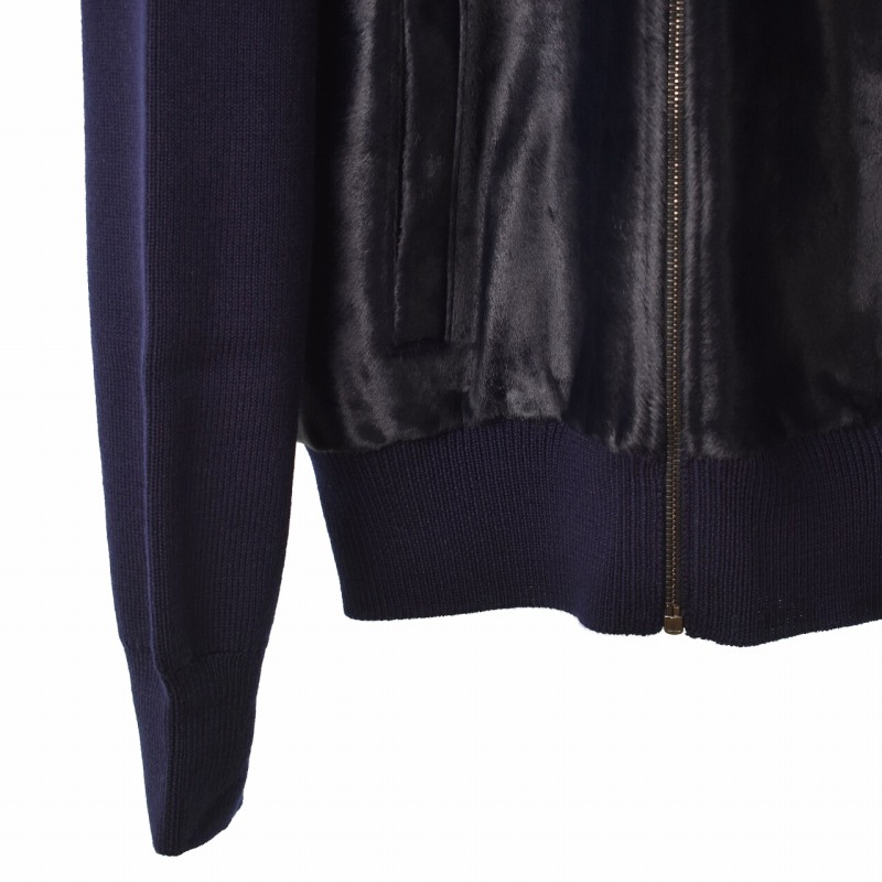 PRADA ハラコ ジャケット ブルゾン 切替ニット 2014AW PRADA ハラコ ジャケット ブルゾン 切替ニット 2014AW