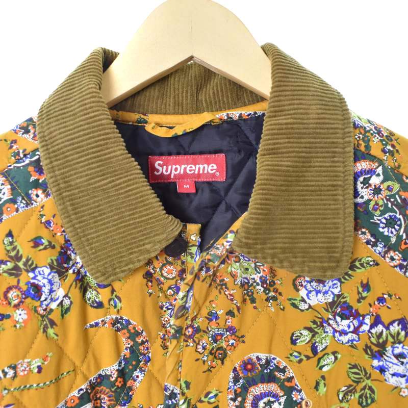 シュプリーム SUPREME 19AW Quilted Paisley Jacket Mustard Paisley  