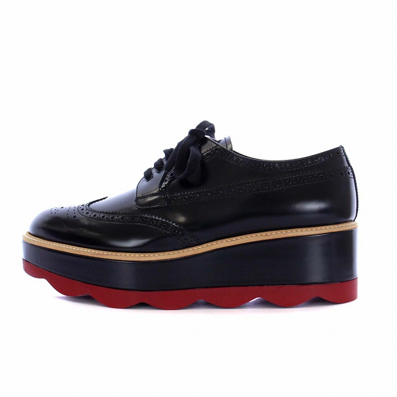 プラダ PRADA 16AW プラットフォーム レースアップシューズ ウイング 
