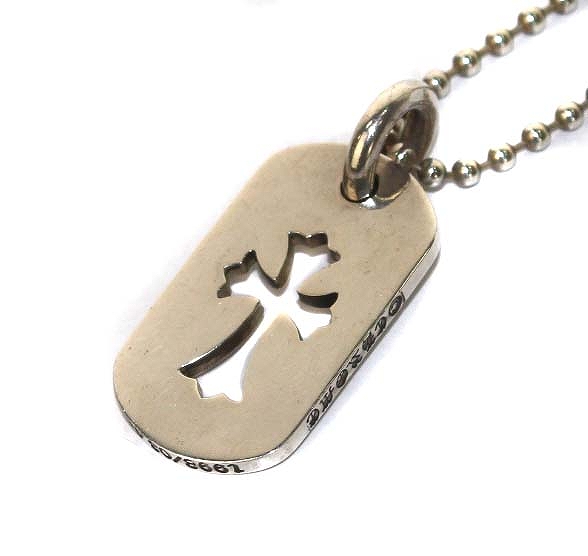 クロムハーツ CHROME HEARTS Dog Tag Small Cut Cross ドッグタグ