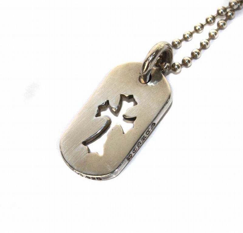 クロムハーツ CHROME HEARTS Dog Tag Small Cut Cross ドッグタグ