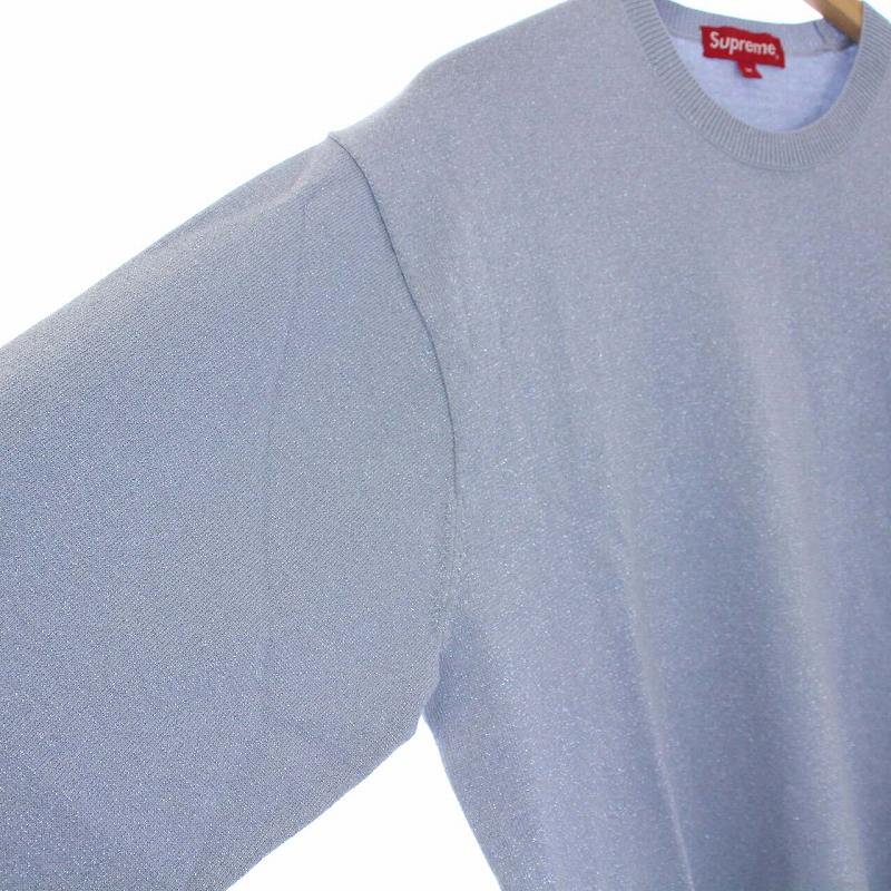 Supreme ライトブルー(ラメあり)クルーネックセーター L Supreme