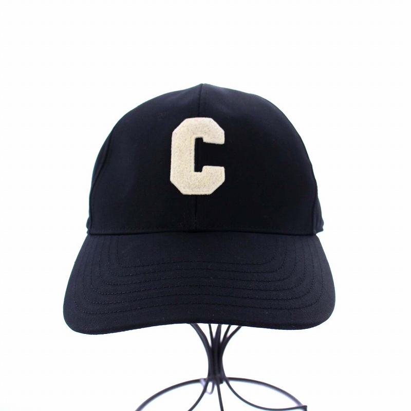 CELINE ブラック ベースボールキャップ Cロゴ
