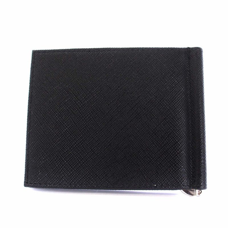 プラダ PRADA 三角プレート マネークリップ 札入れ 二つ折り財布  