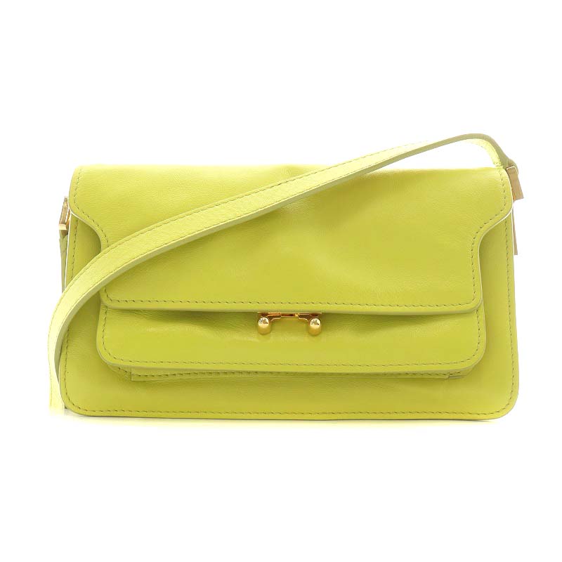 マルニ MARNI 23年製 トランク ショルダーバッグ レザー カナリア  