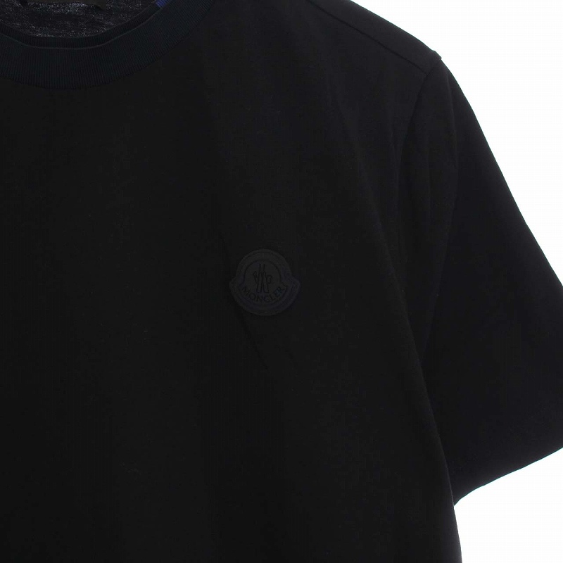 モンクレール JPタグ MAGLIA ラバー ロゴ ワッペン Tシャツ ブラック モンクレール JPタグ MAGLIA ラバー ロゴ ワッペン Tシャツ ブラック
