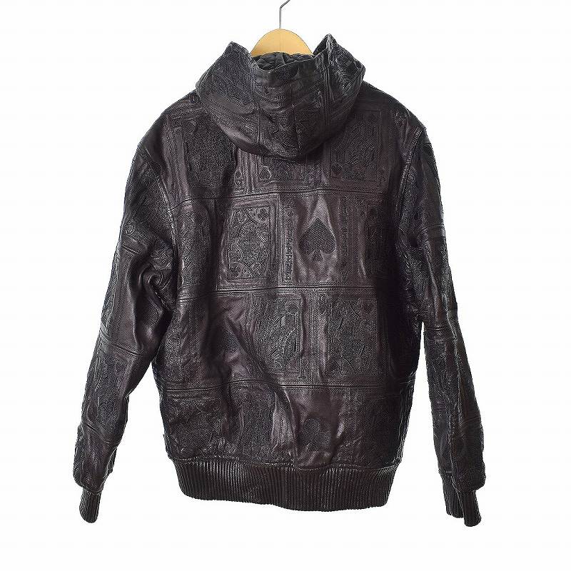 シュプリーム SUPREME 16AW Court Cards Hooded Leather Jacket コート 
