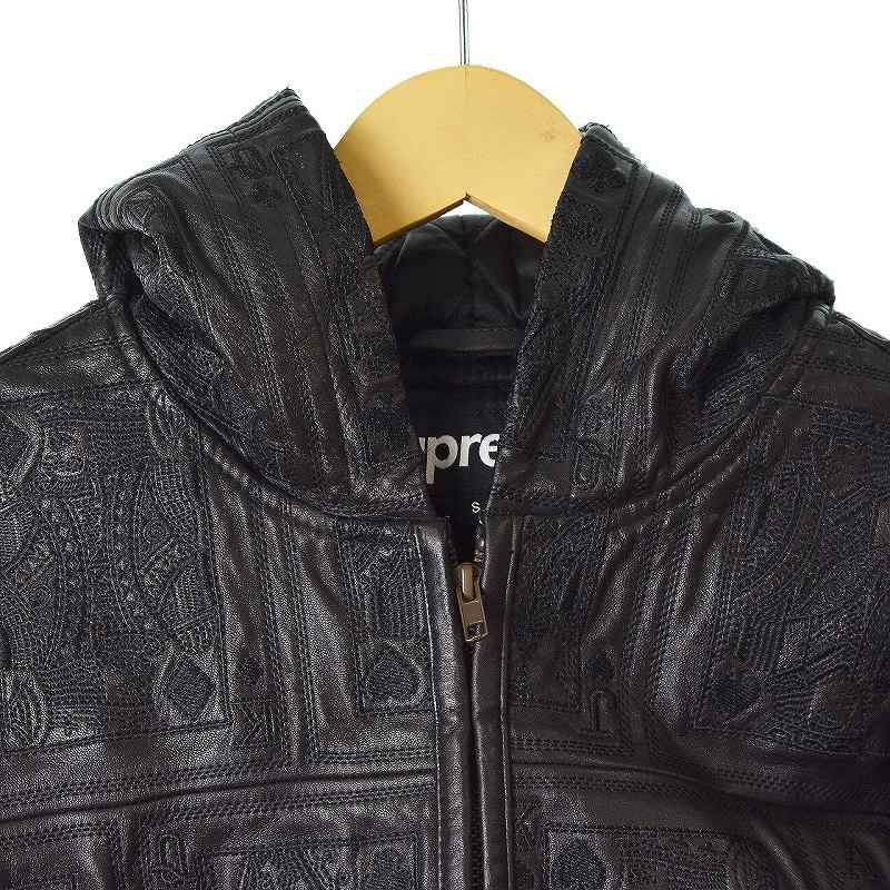 シュプリーム SUPREME 16AW Court Cards Hooded Leather Jacket コート 