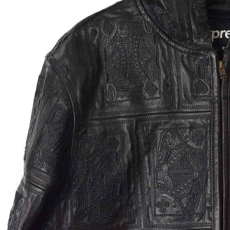 シュプリーム SUPREME 16AW Court Cards Hooded Leather Jacket コート 